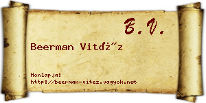 Beerman Vitéz névjegykártya